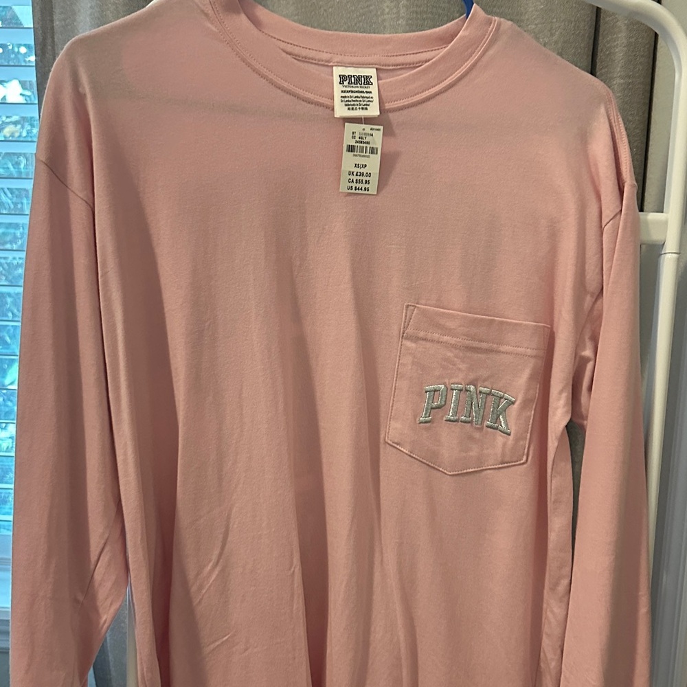 PINK Victoria's Secret Light Pink Long Sleeve Tee